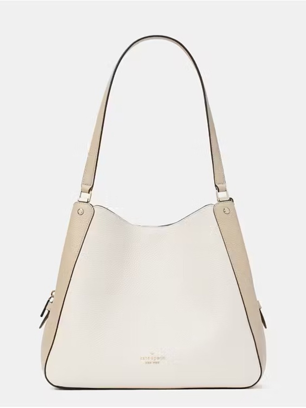 kate spade Two-Tone Pebbled Leather Shoulder Bag in White and Cream - Picture 2 of 3